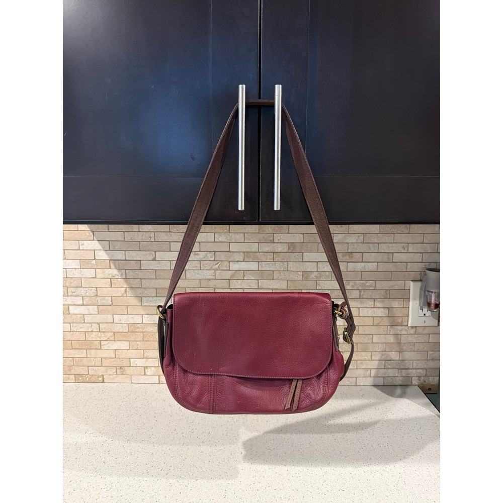 Fossil Harper Flap Crossbody Bag Red Cowhide Leather